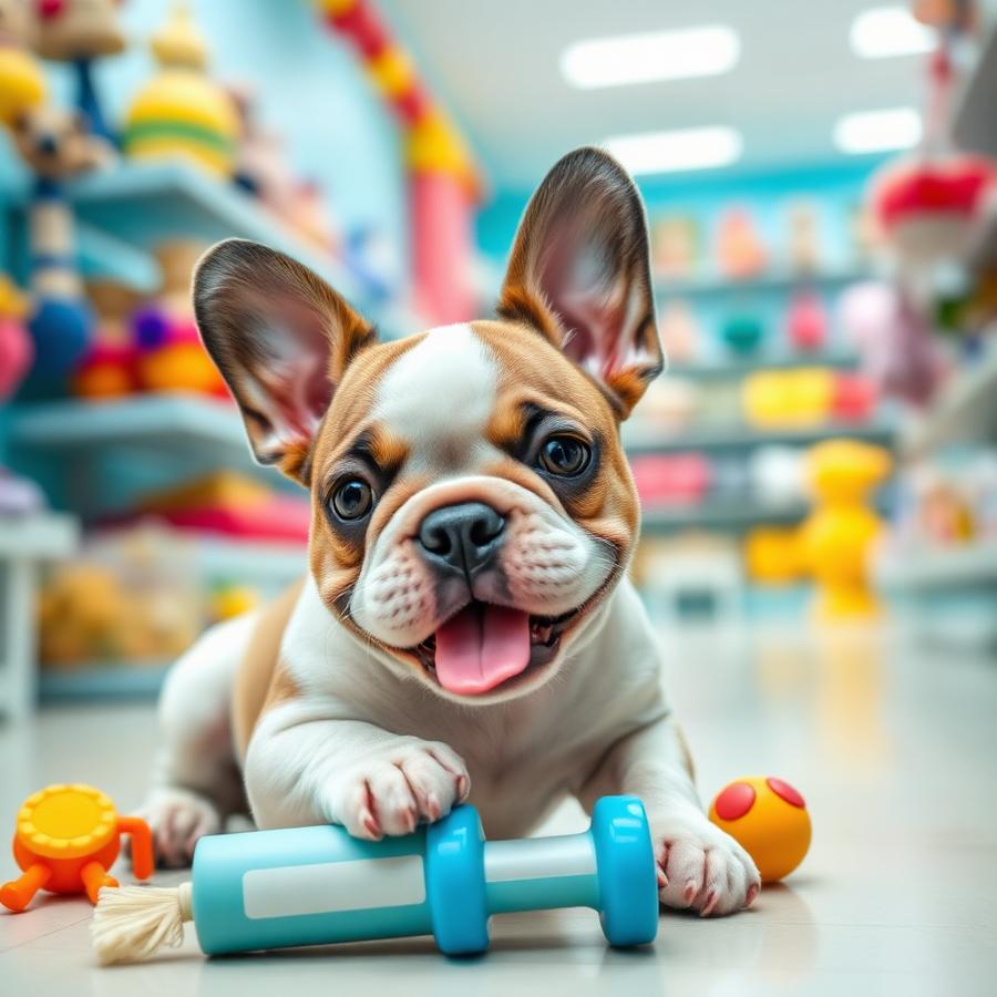 Bulldog francês brincando