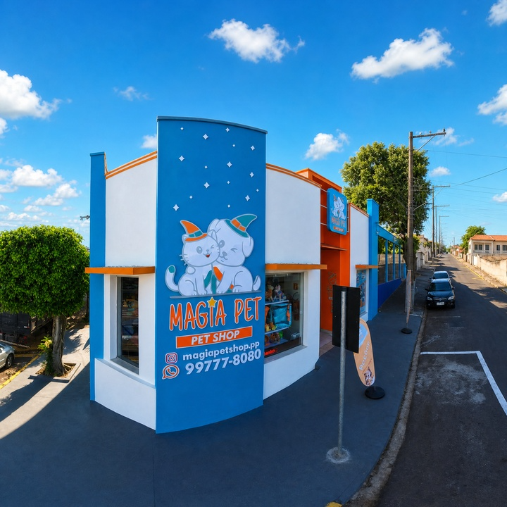 Fachada da loja Magia Pet Shop em Presidente Prudente